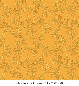 Seamless pattern with strange tropical leaves. Contemporary leaf plants endless wallpaper. Abstract floral background. Modern botanical print. Great for fabric design, textile print, wrapping, cover