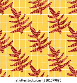 Seamless pattern with strange tropical leaves. Contemporary leaf plants endless wallpaper. Abstract floral background. Modern botanical print. Great for fabric design, textile print, wrapping, cover