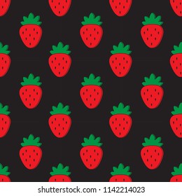 Seamless pattern with strawberries