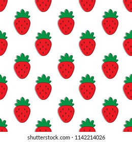 Seamless pattern with strawberries