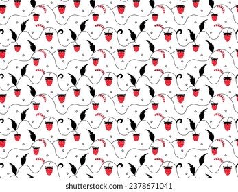 the seamless pattern with strawberries