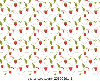 the seamless pattern with strawberries