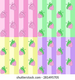 Seamless pattern with strawberries