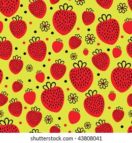 seamless pattern with strawberries