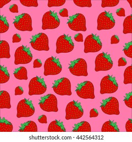 seamless pattern strawberries