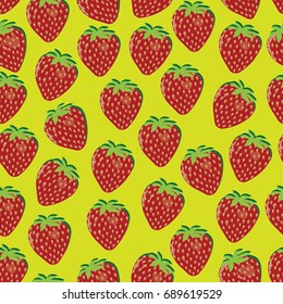 Seamless pattern with strawberries. Background, wrapping paper, Wallpaper, textiles and other printed materials. Vector illustration.