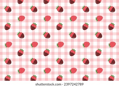 seamless pattern with strawberries and chocolate for banners, cards, flyers, social media wallpapers, etc.