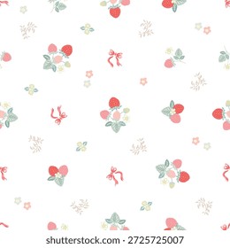 Patrón sin fisuras de fresas para decoración y textil aislado sobre fondo transparente. Puede editar la forma y el fondo