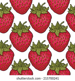 Seamless pattern with strawberries. Graphic stylized drawing. Vector illustration