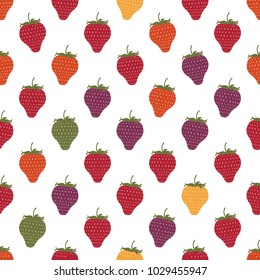 Seamless pattern with strawberries. Harvest time. A delicious sweet dessert.