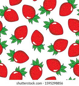 Seamless pattern with strawberries illustration