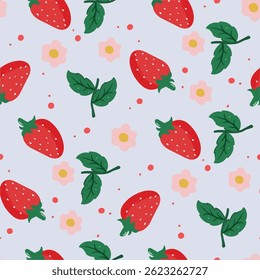 padrão sem costura com morangos ilustração arte