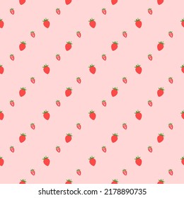 Seamless pattern of strawberries on pink background for decorating, printing and etc.
