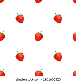Seamless pattern with strawberries on a white background