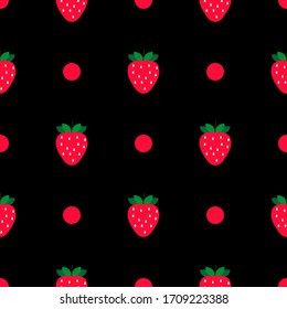 Nahtloses Muster mit Erdbeeren. Perfekt für Bildschirmhintergründe, Musterfüllungen, Webseiten-Hintergründe, Oberflächentexturen, Textilien. eps10