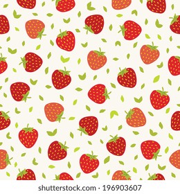 Seamless pattern with strawberries. Perfect for wallpapers, pattern fills, web page backgrounds, surface textures, textile. 