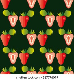 Seamless pattern with strawberries. Perfect for wallpapers, pattern fills, web page backgrounds, surface textures, textile.