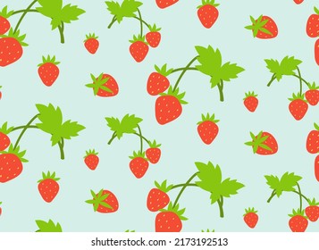 Nahtloses Muster mit Erdbeeren. Textur mit Beeren im flachen Stil.