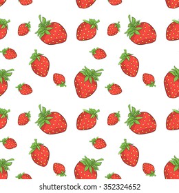 Seamless pattern with strawberries. Vector