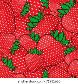 Seamless pattern with strawberries. Vector illusrtation