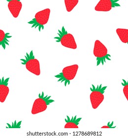 Seamless pattern with strawberries. Vector illustration in flat style