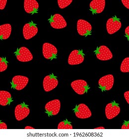 Seamless pattern with strawberries . Vector illustration.
