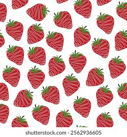 Seamless pattern of strawberries. Vector illustration.