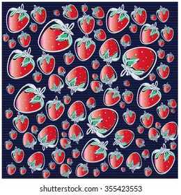 Seamless pattern of strawberries vector illustration