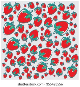 Seamless pattern of strawberries vector illustration