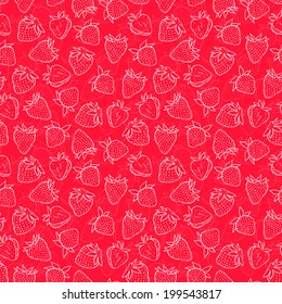 Seamless pattern with strawberries. Vector seamless texture for wallpapers, pattern fills, web page backgrounds