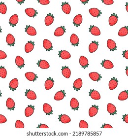 Seamless pattern with strawberries. Wrapping paper pattern.