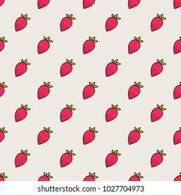 Seamless pattern with strawberry. 
