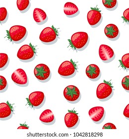 Seamless pattern with strawberry.