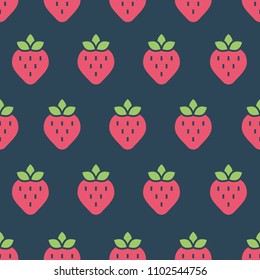 Seamless pattern with strawberry