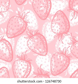Seamless pattern with strawberry