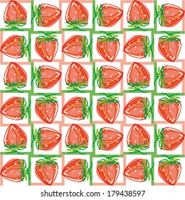 Seamless pattern with strawberry