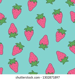 Seamless pattern with strawberry. Background with fruit