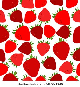 Seamless pattern with strawberry background. Fruit vector illustration.
