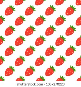 Seamless pattern. Strawberry background. Vector illustration.