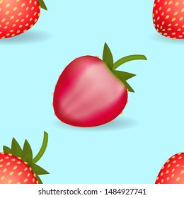 Seamless pattern. Strawberry background. Vector illustration