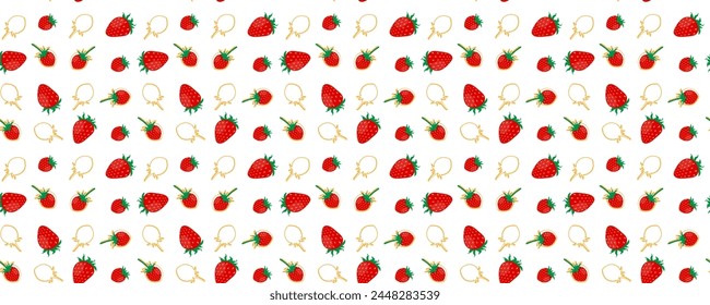 Seamless pattern. Strawberry berries on an isolated background. Modern summer pattern