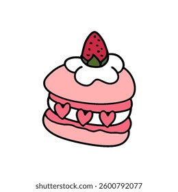 seamless pattern with strawberry cake