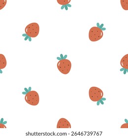 Seamless pattern with strawberry. For card, posters, banners, books, printing on the pack, clothes, fabric, wallpaper, textile or dishes