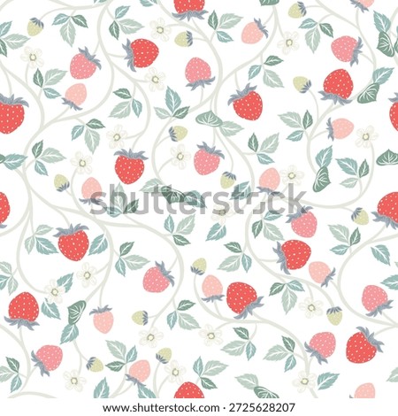 Seamless pattern of Strawberry for decoration and textile isolated on transparent background. You can edit shape and background