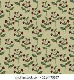 Seamless pattern strawberry. Design for textiles, posters, labels. Vector illustration.fabric texture.