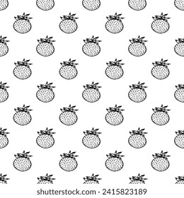 Seamless pattern with strawberry doodle for decorative print, wrapping paper, greeting cards, wallpaper and fabric