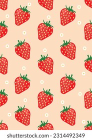 Seamless pattern with strawberry Eps 10 vector.