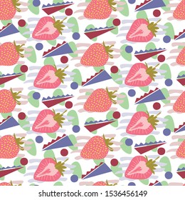 seamless pattern with strawberry fruit