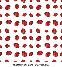 seamless pattern strawberry fruit for background, fabric motif, fruit and vegetable shop wall decoration, texture, wallpaper, fruit packaging
