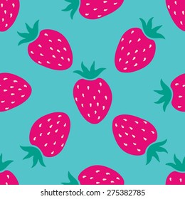 Seamless pattern with strawberry. Fruit background.